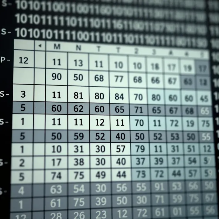 Example table showing original binary values alongside their corresponding Gray code equivalents