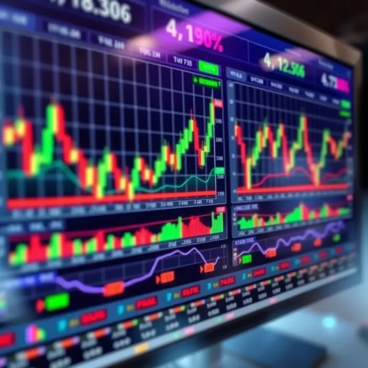Forex trading platform showing live currency charts and market indicators