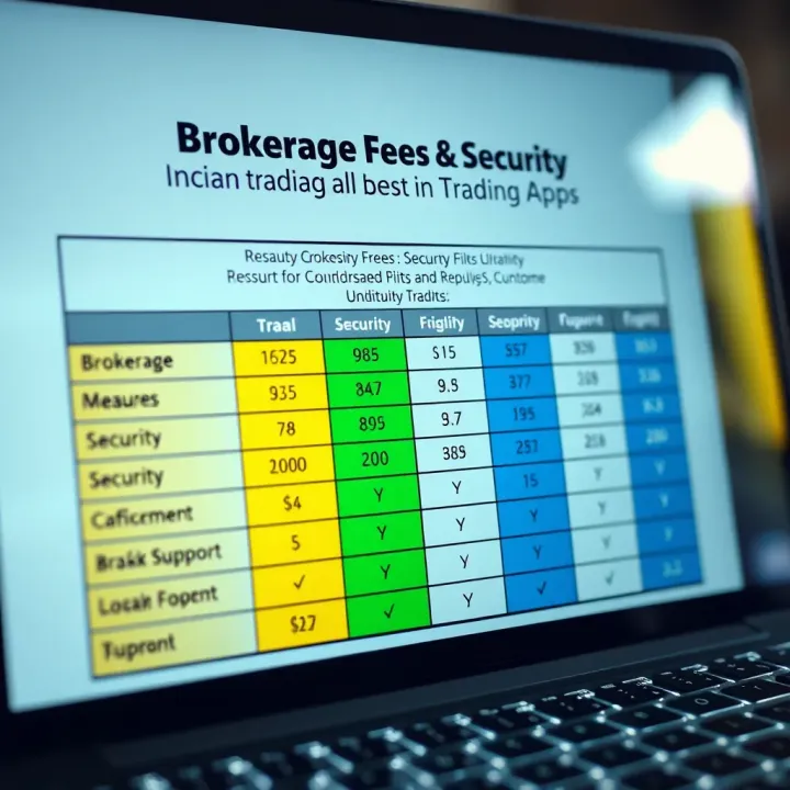 Comparison chart highlighting brokerage fees, security measures, and customer support for popular Indian stock trading platforms