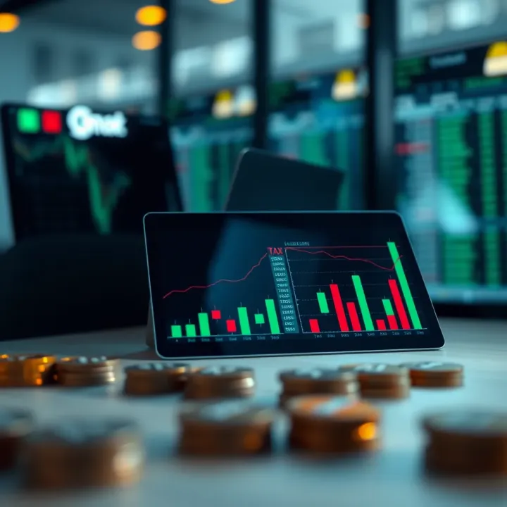 Graph illustrating tax calculation and filing process for stock traders