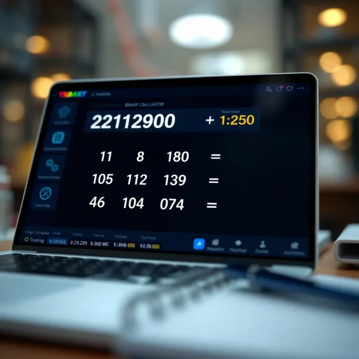 Screenshot of an online tool performing binary addition of two numbers