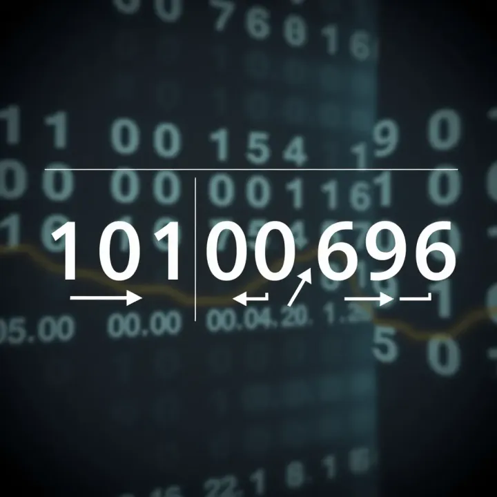 Diagram showing binary digits with arrows pointing to their decimal values to illustrate conversion from binary to decimal