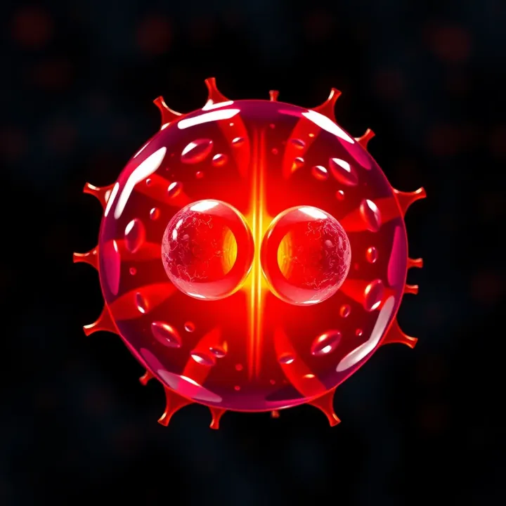 Diagram showing a single cell dividing into two identical daughter cells through asexual reproduction