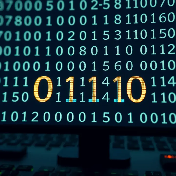 Visual comparison of binary and decimal number systems showing conversion between them