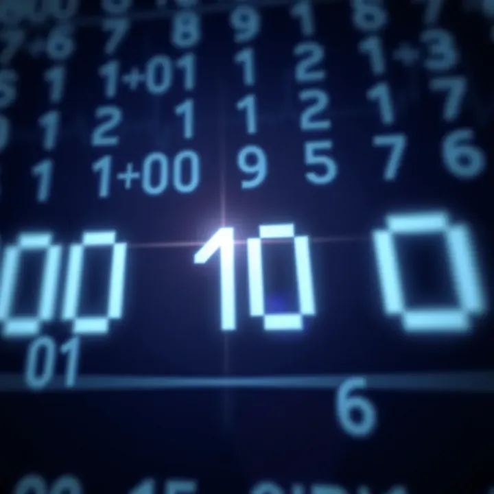 Visual representation of a binary numeral system highlighting the four-bit sequence