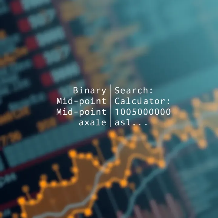 Diagram illustrating the division of a sorted array during binary search showing mid-point calculation and target comparison