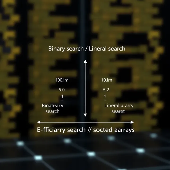 Diagram comparing binary search with linear search highlighting efficiency in sorted arrays