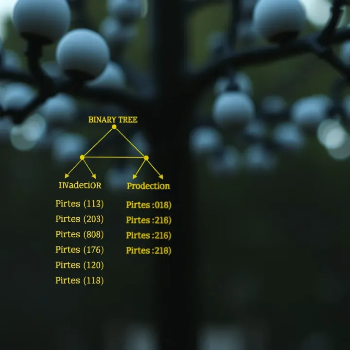 Diagram illustrating the structure of a binary search tree with nodes connected by branches showing hierarchical order