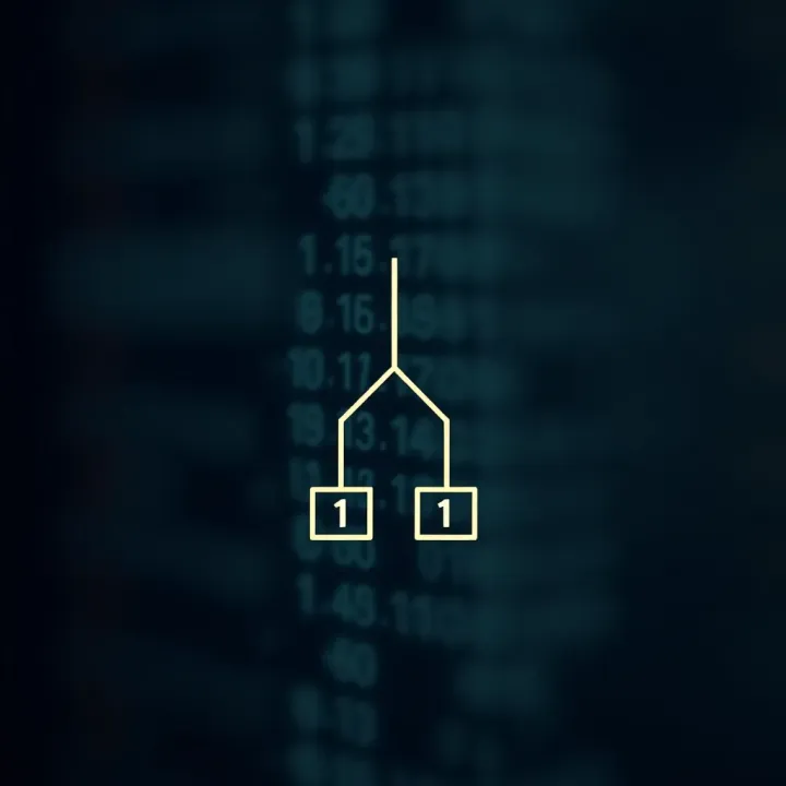Diagram showing binary tree node with left and right child pointers