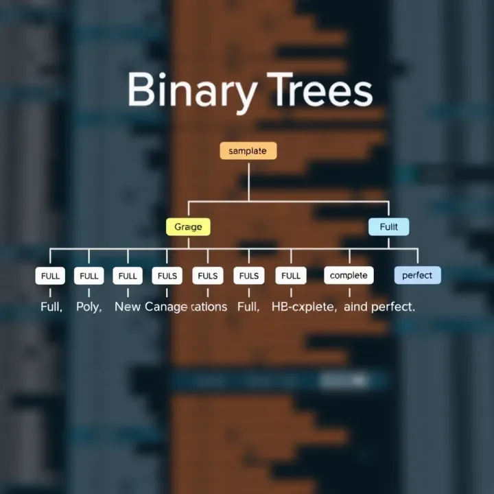 Different Types of Binary Trees Explained Illustration showing various types of binary trees including full, complete, and perfect