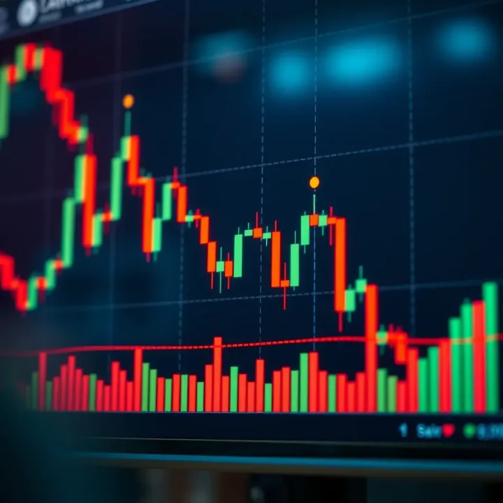 Chart showing a hammer candlestick pattern indicating a potential bullish reversal in a downtrend
