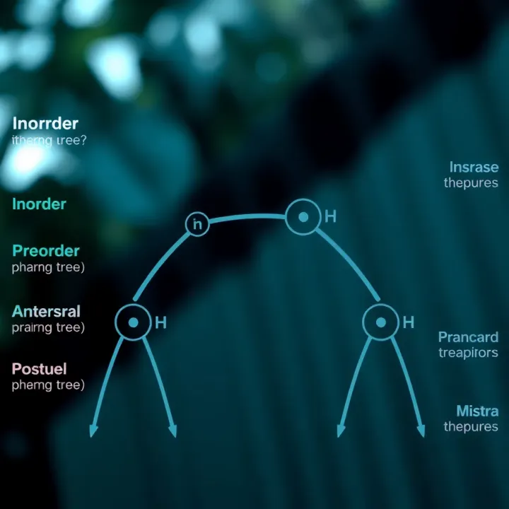 Comparison chart showing inorder, preorder, and postorder traversal methods