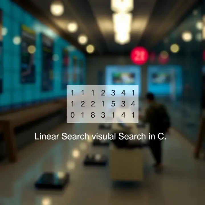 Diagram illustrating the linear search algorithm scanning elements sequentially in an array
