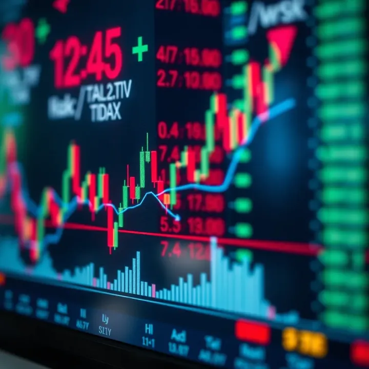 Real-time stock market graph highlighting key formations such as triangles and head and shoulders in an Indian market context