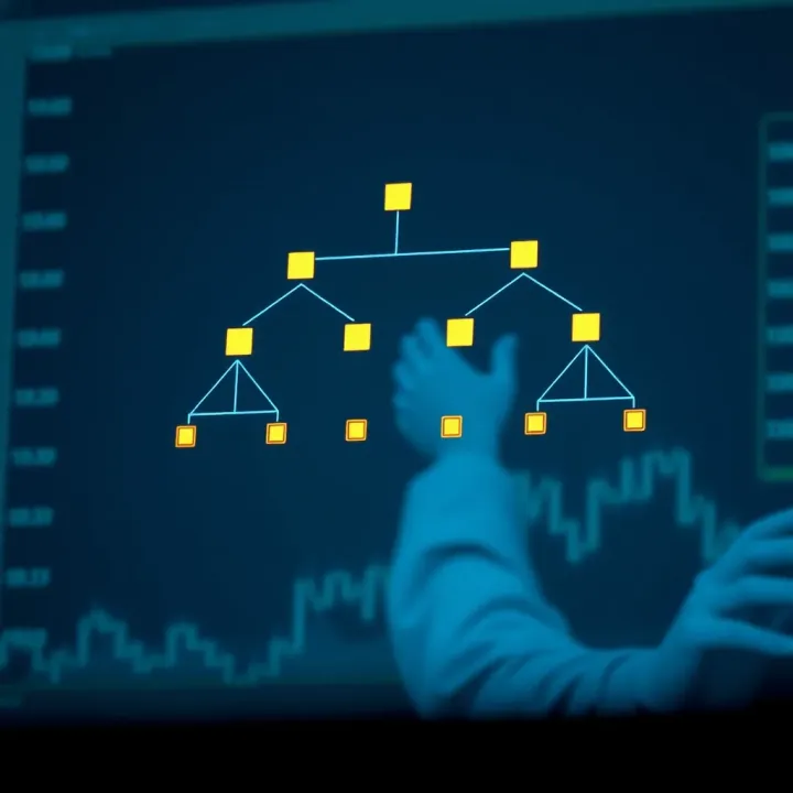 Diagram illustrating a binary tree with highlighted nodes representing the Lowest Common Ancestor between two selected nodes