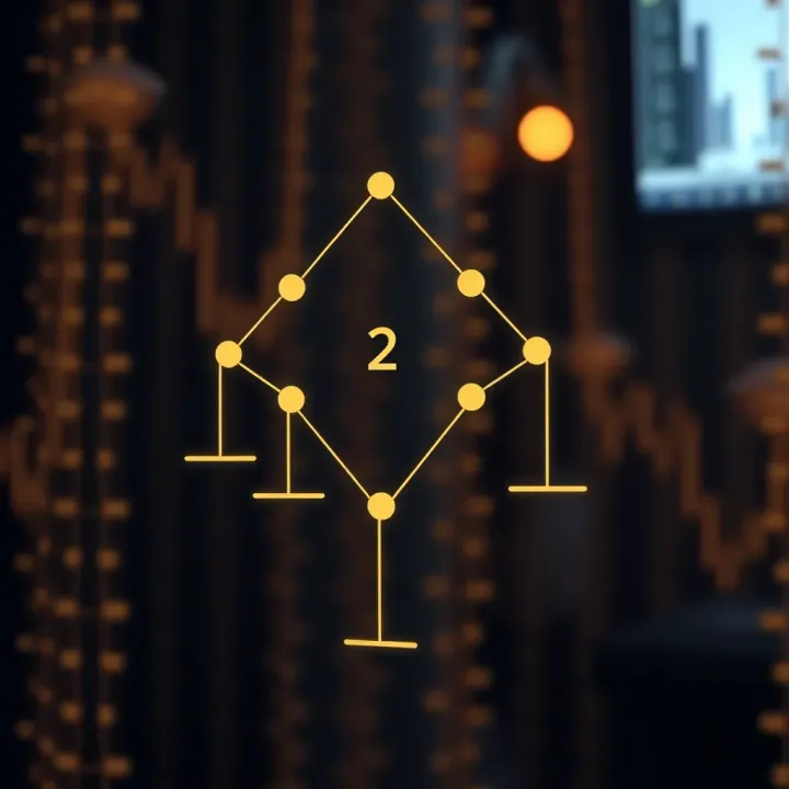 Diagram showing a binary tree with nodes connected by branches illustrating the maximum depth concept