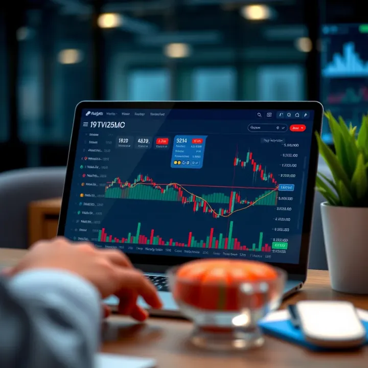 User interface of a mock stock trading app displaying virtual portfolio and stock charts