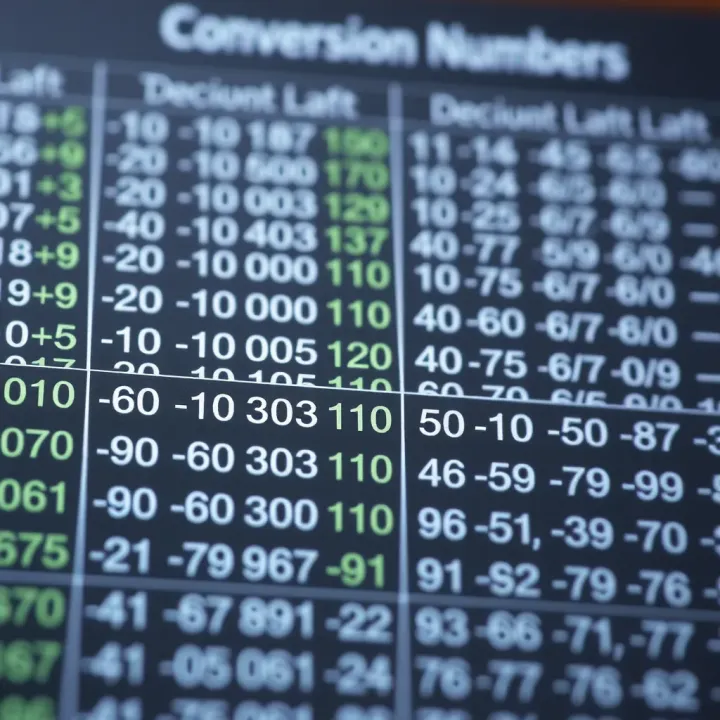 Chart showing conversion methods between binary and decimal number systems