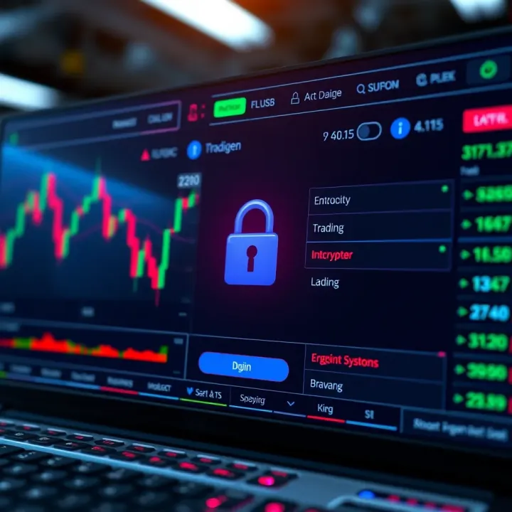 Security features of an oil trading platform showing encryption and secure login options
