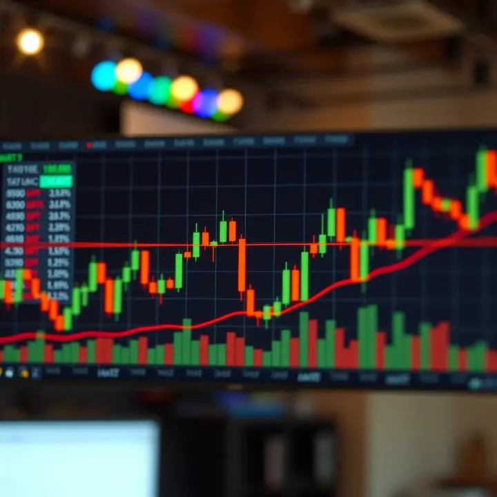Chart displaying a classic bullish cup and handle pattern indicating potential upward trend